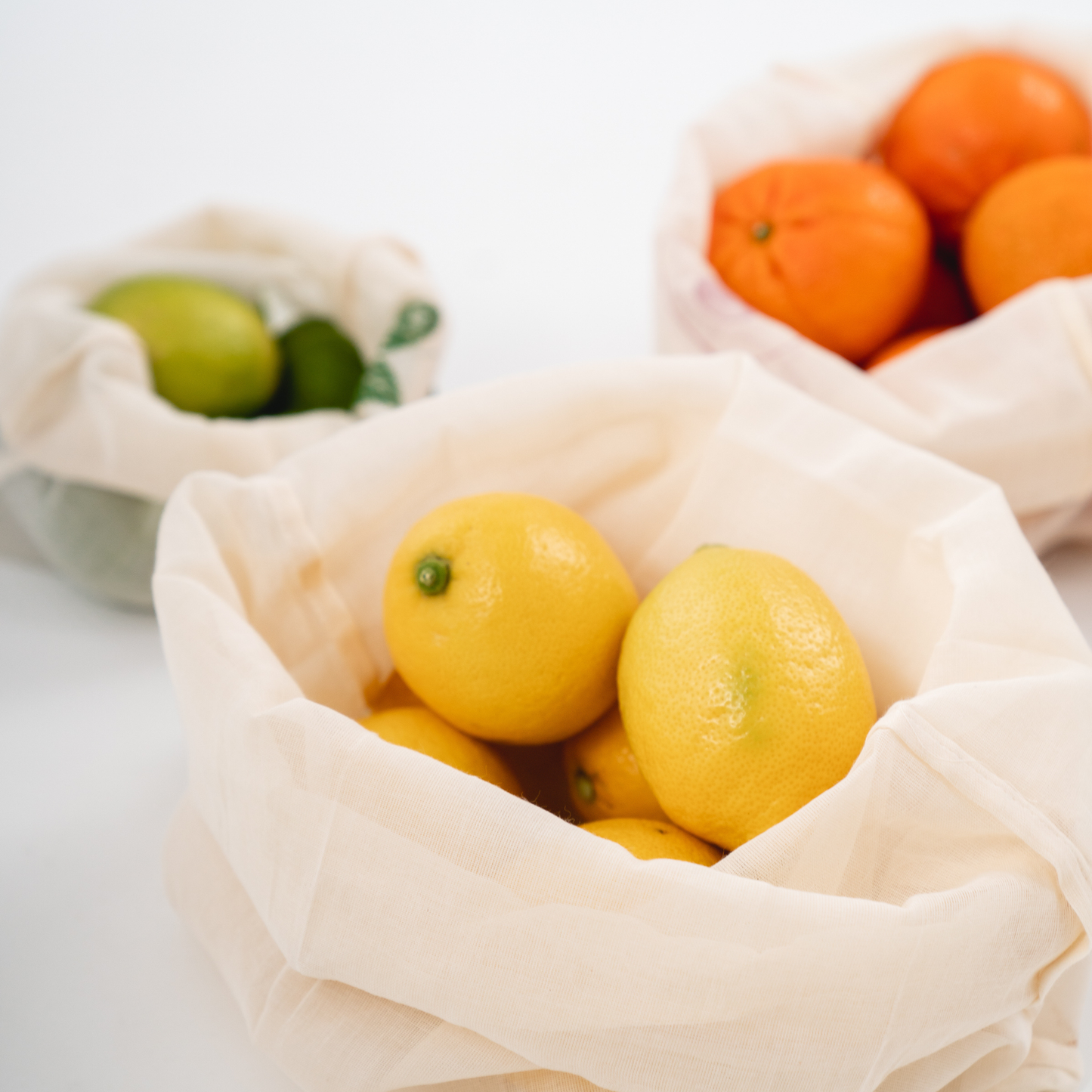 ECOBAGS - Organic Cotton Printed Reusable Produce Bags - 3 Pack