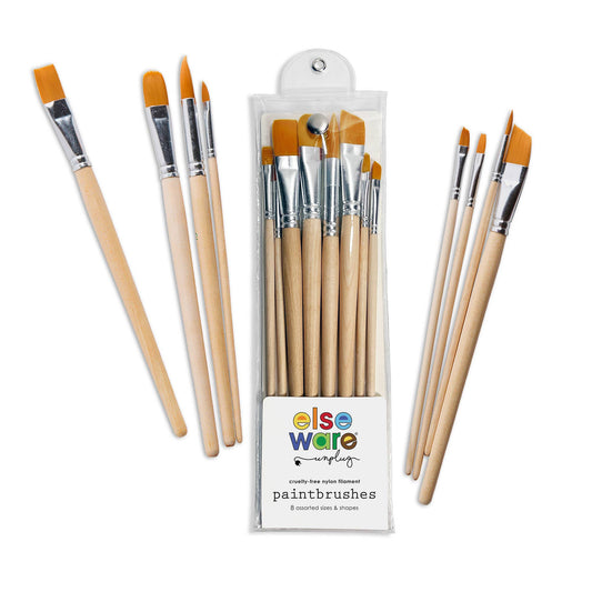 Paintbrush Set - Nylon Filament w/ Button Closure 8 Assorted