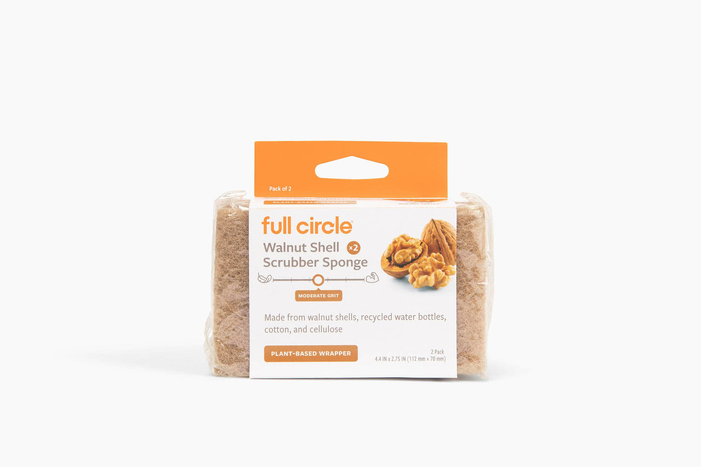 Full Circle Home - Walnut Shell Scrubber Sponge (2pk) in CDU