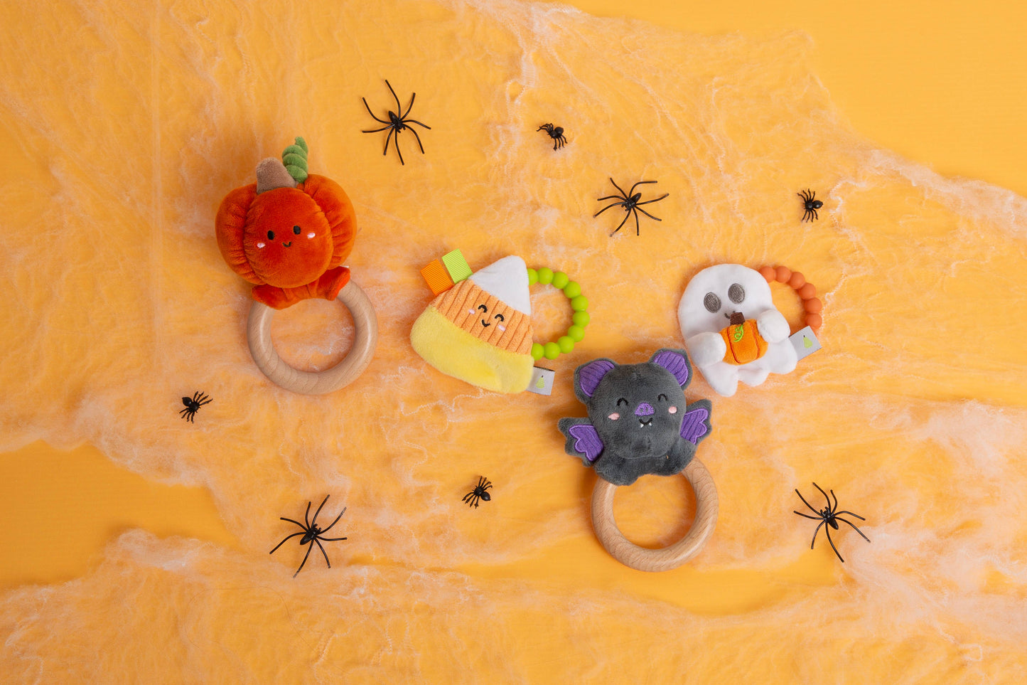 Pearhead - Candy Corn Crinkle Teether, Fall/ Halloween Baby Teether