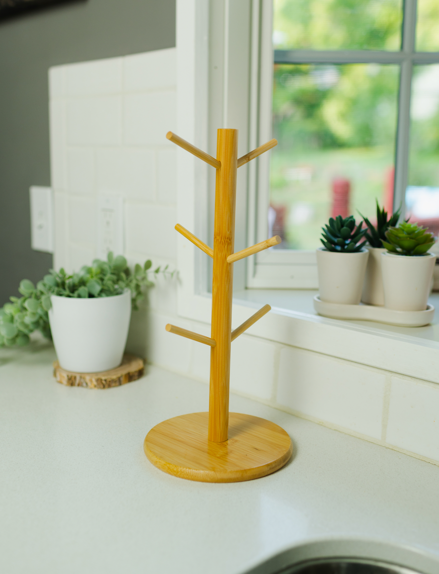 Bamboo Coffee Cup Tree Holder