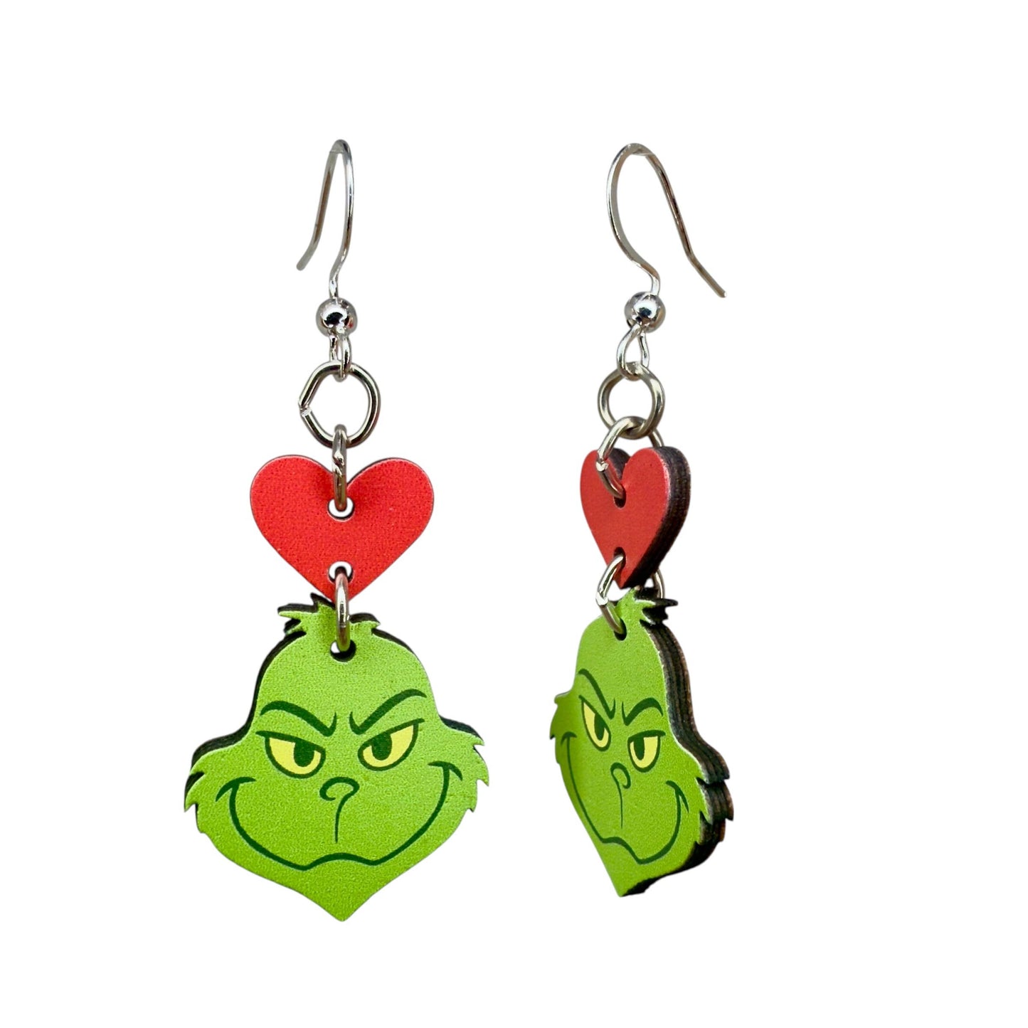 Green Tree Jewelry - Green Gurmudgeon heart Earrings #1883