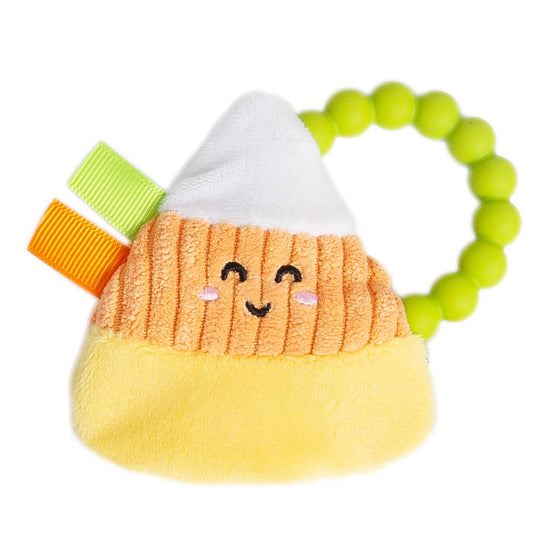 Pearhead - Candy Corn Crinkle Teether, Fall/ Halloween Baby Teether