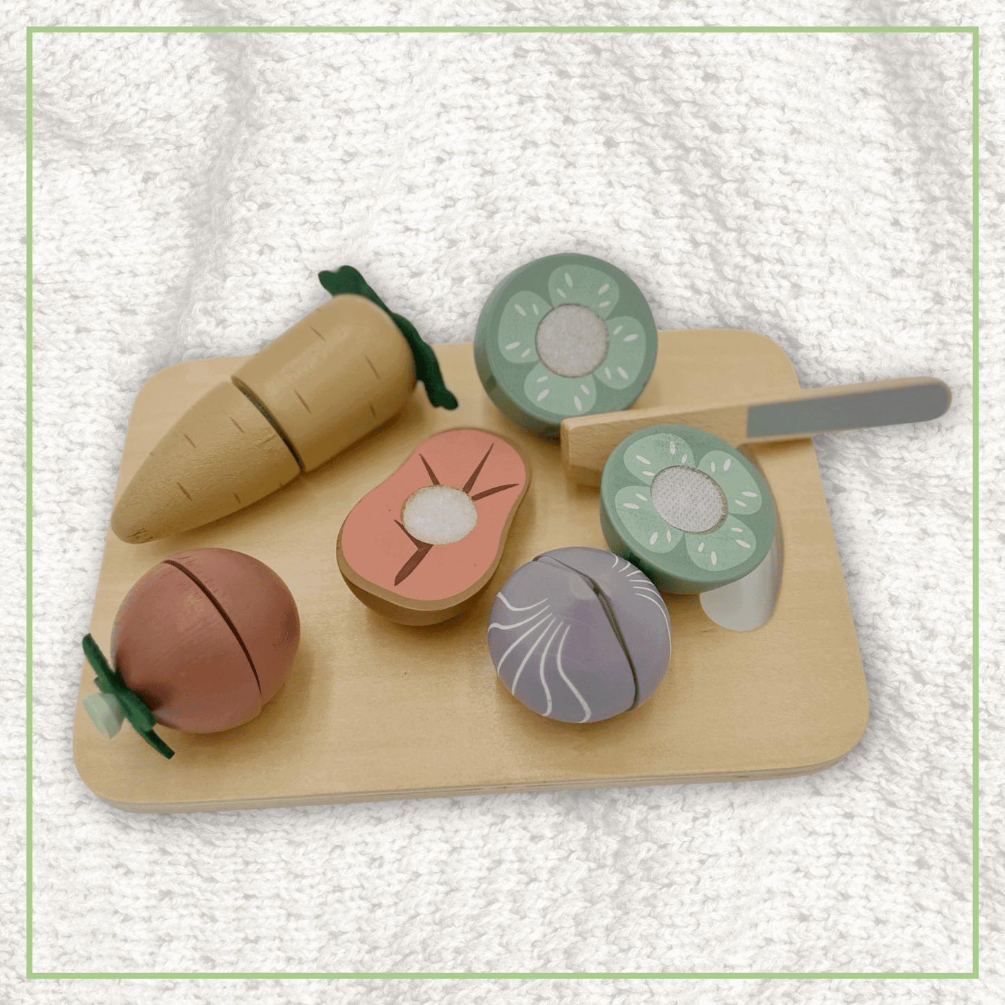 First Kitchen Play Set - Wood Vegetable Cutting Toy Set