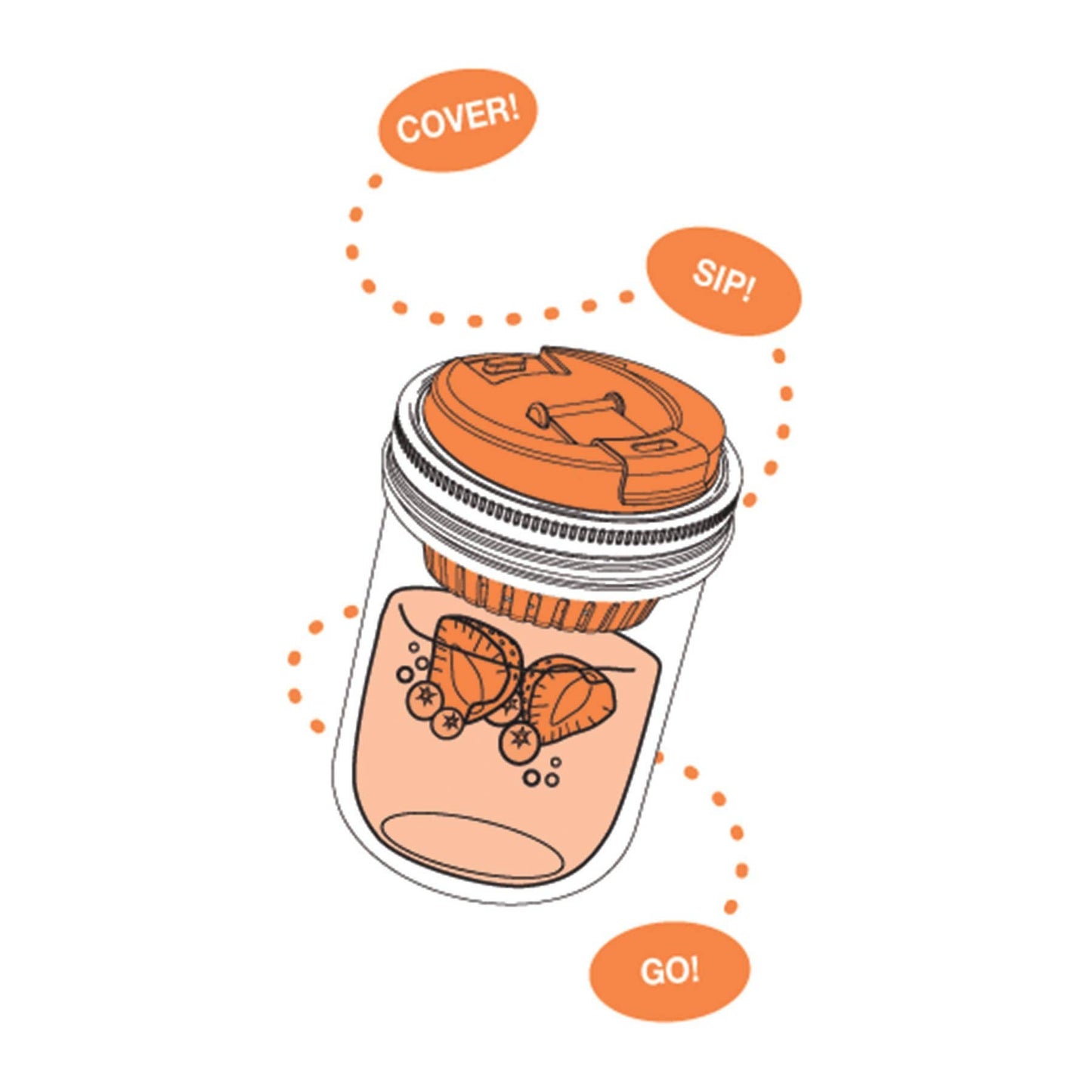 Fox Run Brands - Jarware Fruit Infusion Lid for Wide Mouth Mason Jar