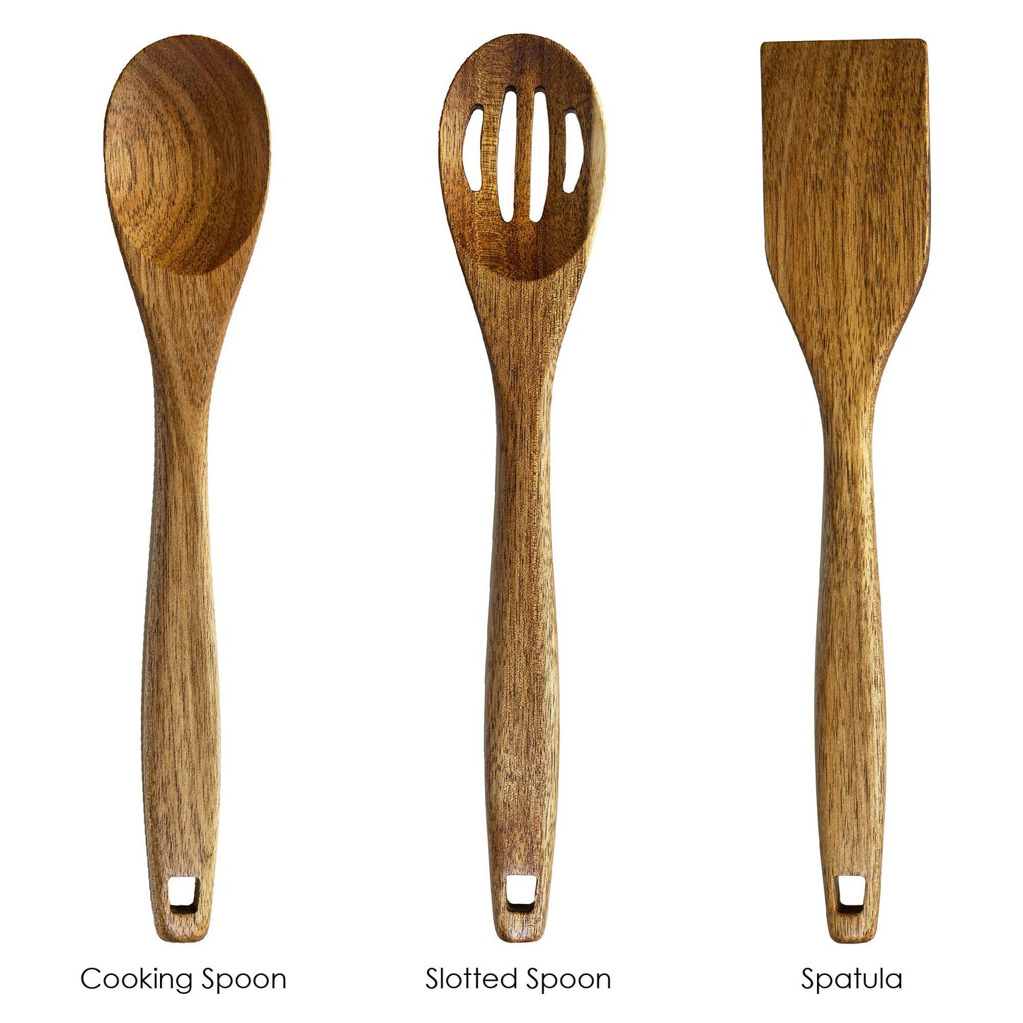Totally Bamboo - TB Home® 3-Piece Acacia Wood Cooking Utensil Set