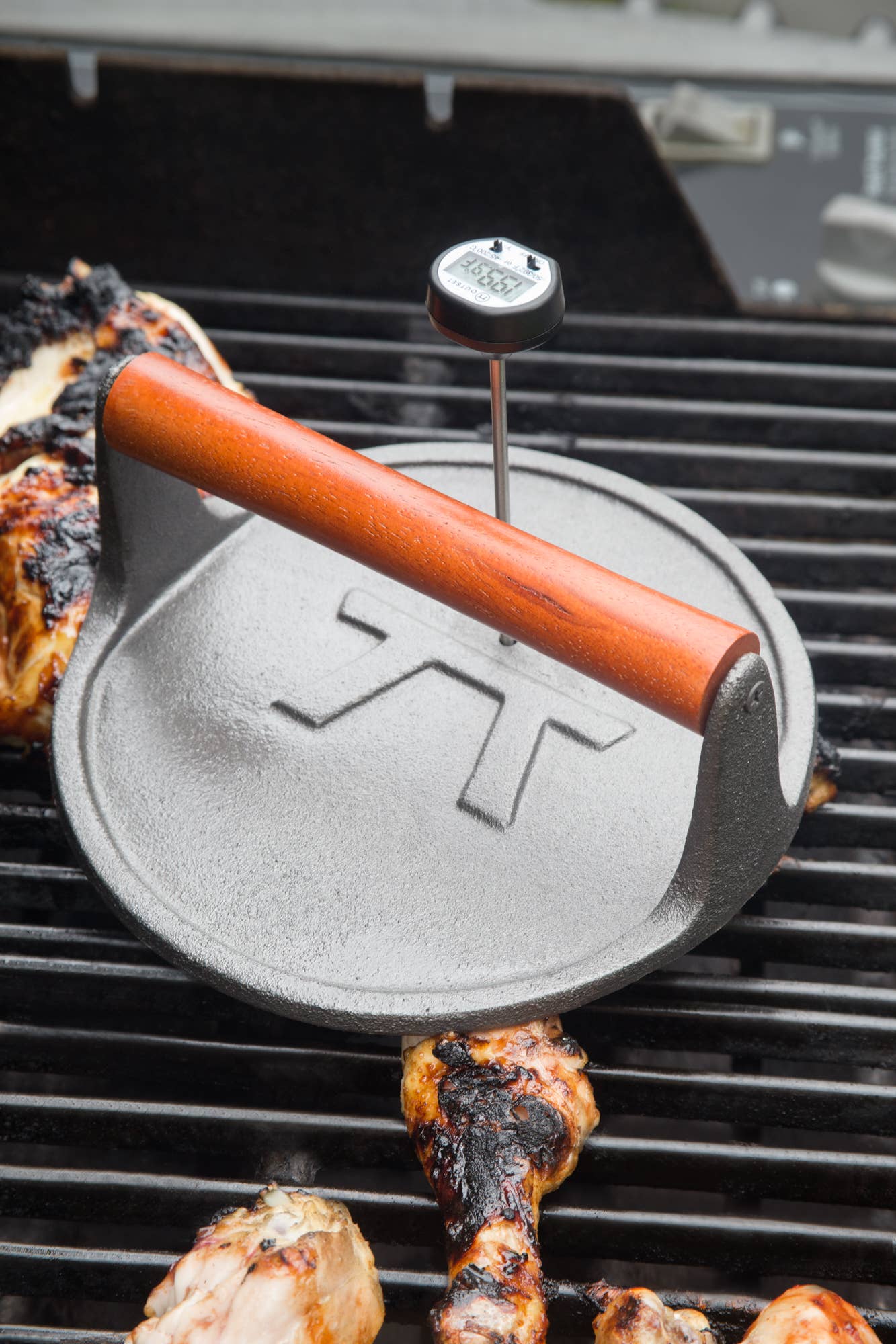 Fox Run Brands - Outset Cast Iron Round Grill Press, 8" x 3.25"