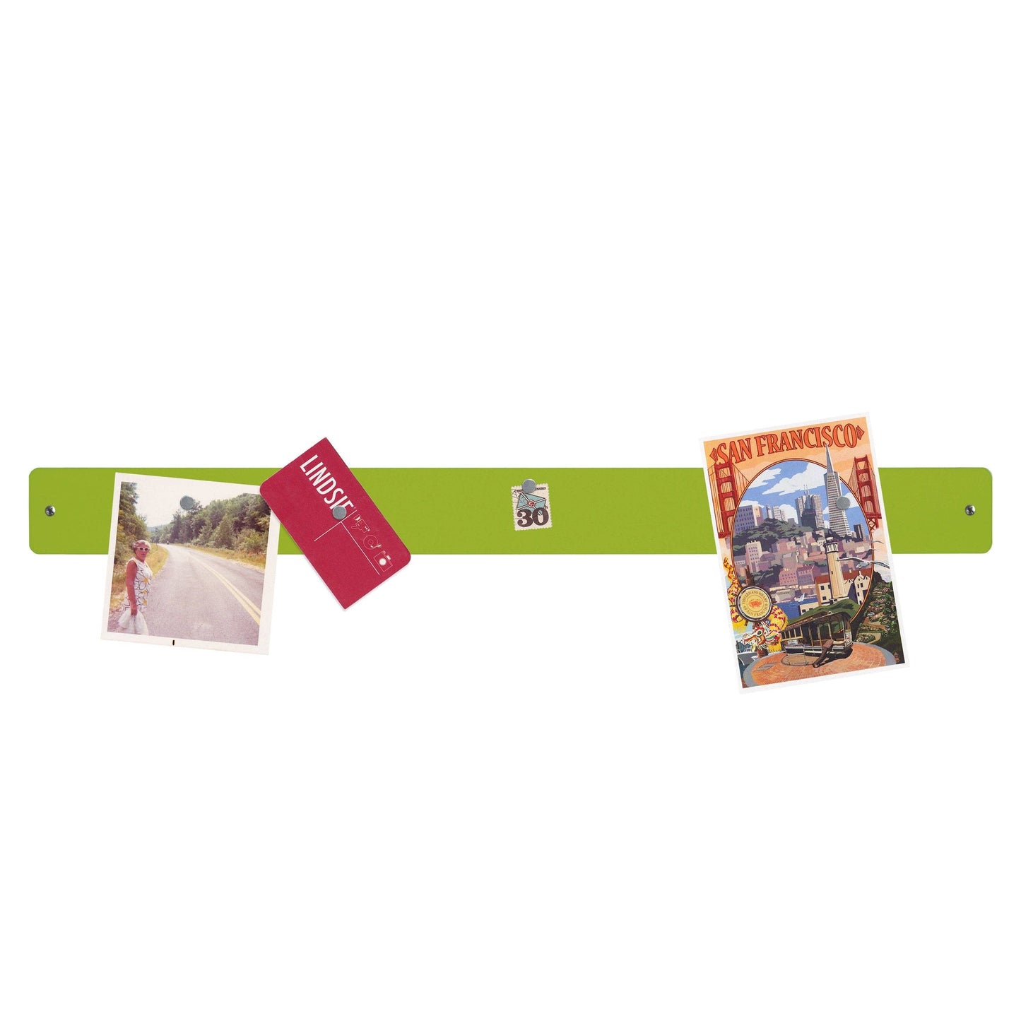 Large magnetic strip bulletin board