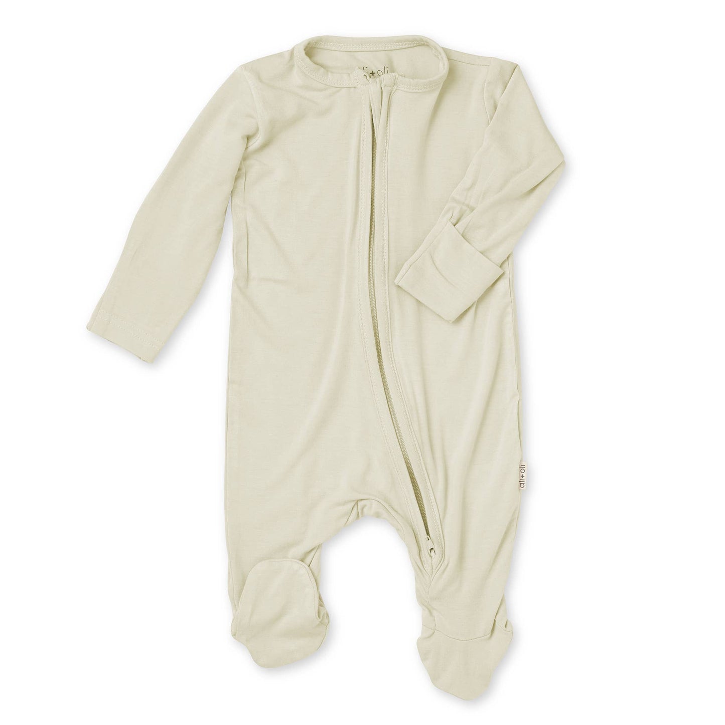 Ali+Oli - Baby Footie 2-Way Zipper – Bamboo Lounge Wear Sage