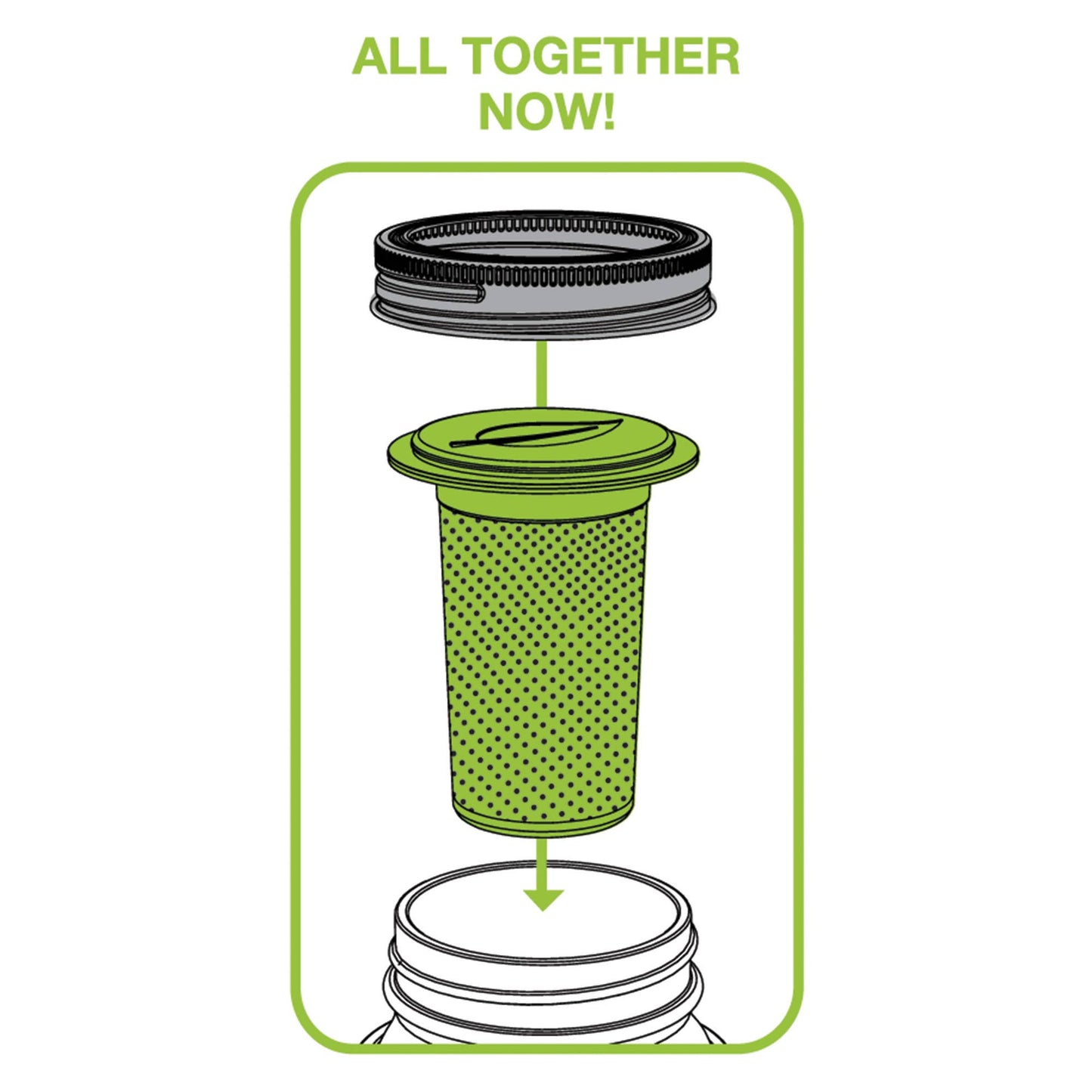 Fox Run Brands - Jarware Tea Infuser Lid for Regular Mouth Mason Jar