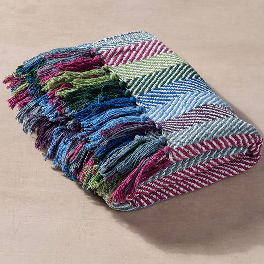 Ten Thousand Villages - Striped Recycled Cotton Throw Blanket