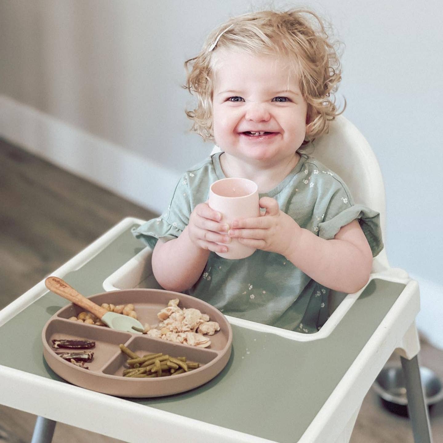 Ali+Oli - Bunny Face Silicone Open Cup for Baby & Toddle (Misty Blush)