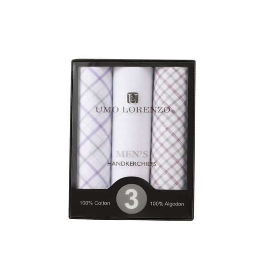 Men's Cotton Solid, Striped & Plaid Gray Handkerchiefs