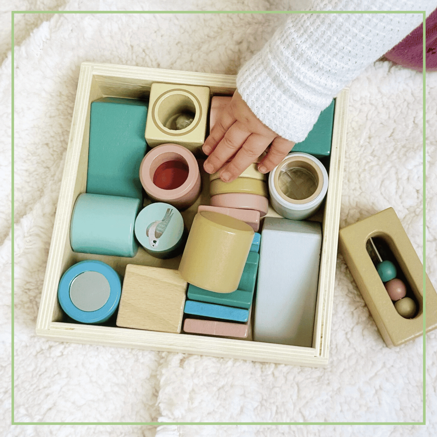 Wooden Sensory Activity Blocks - Stacking & Sorting Toy 12m+