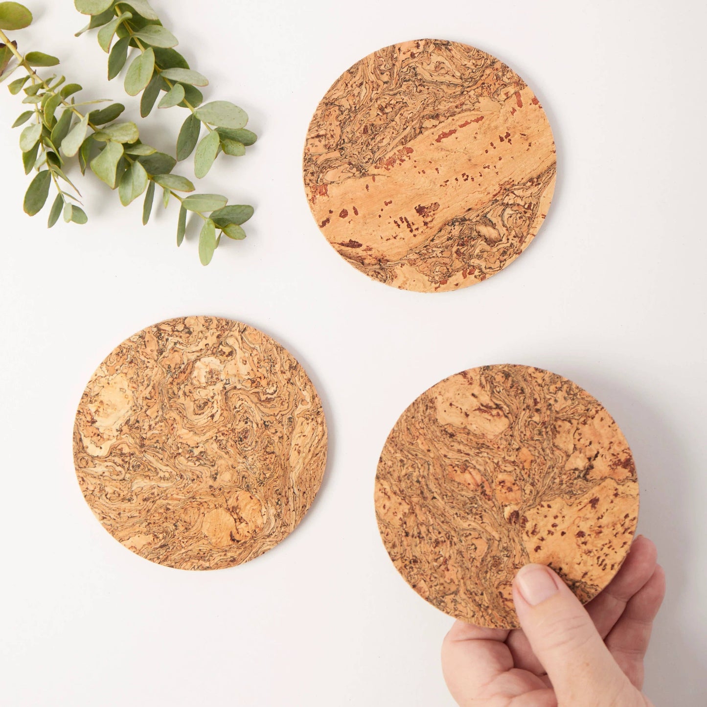 Natural Cork Coasters | Round | Set of 4