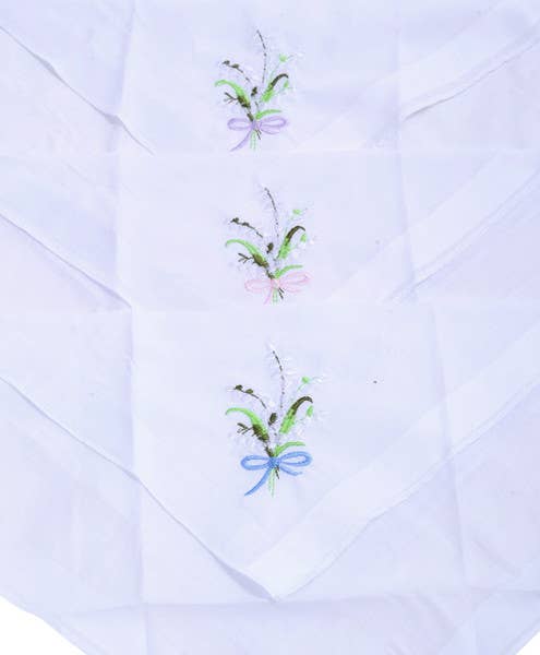 Women's Embroidered Cotton Handkerchief 6pc Box Set