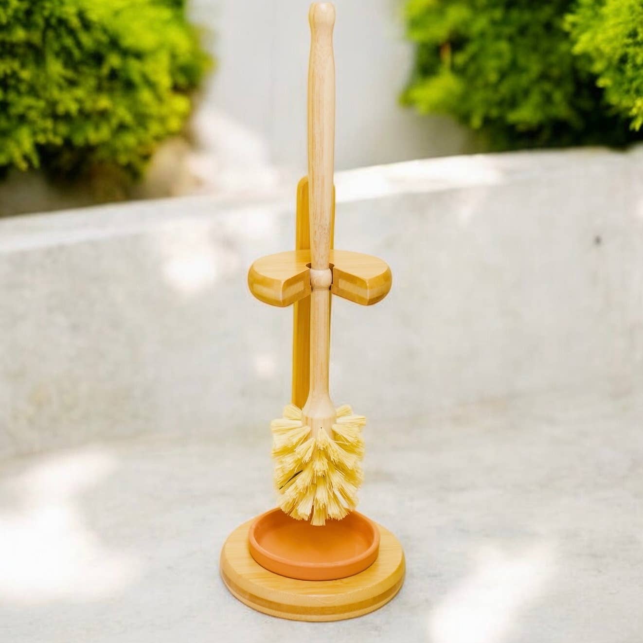 Bamboo Toilet Bowl Cleaner Brush & Stand | Earth Day Best