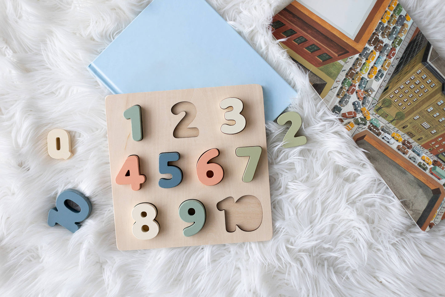 Pearhead - Wooden Numbers Puzzle, Montessori Learning Toy