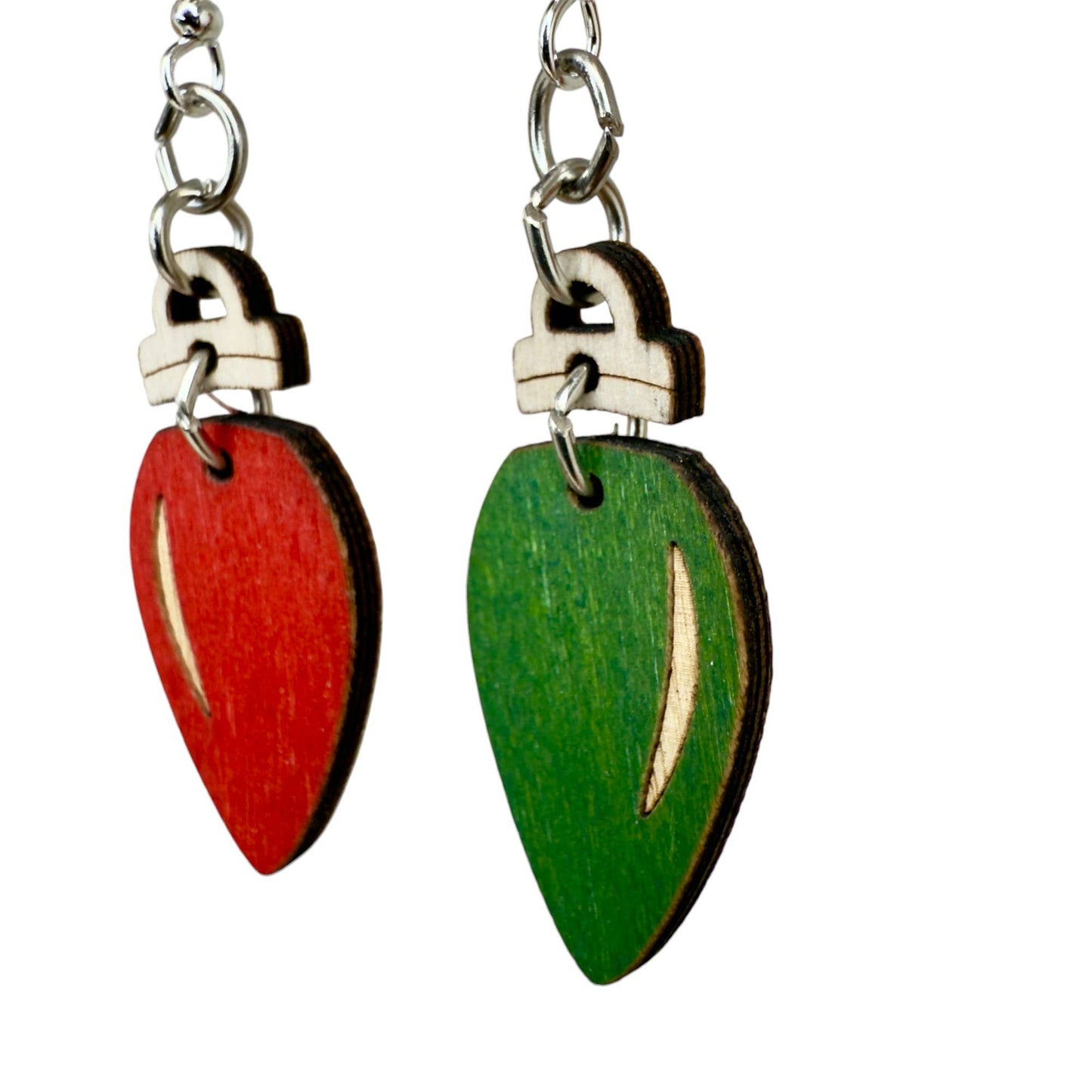 Green Tree Jewelry - Christmas Light Bulb Earrings #1832