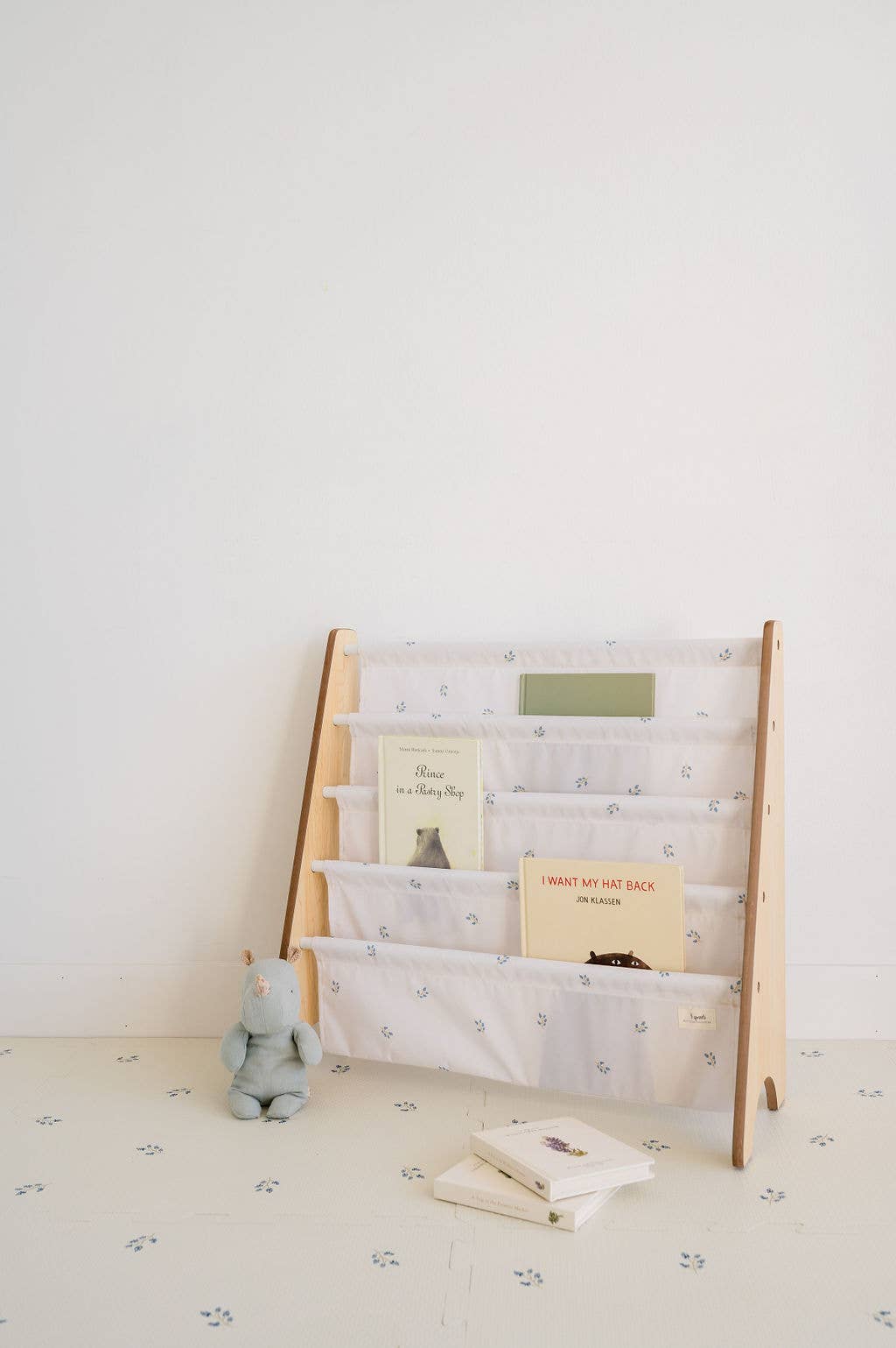 3 Sprouts - Kids Bookcase/Bookshelf with Recycled Fabric  - Blueberry