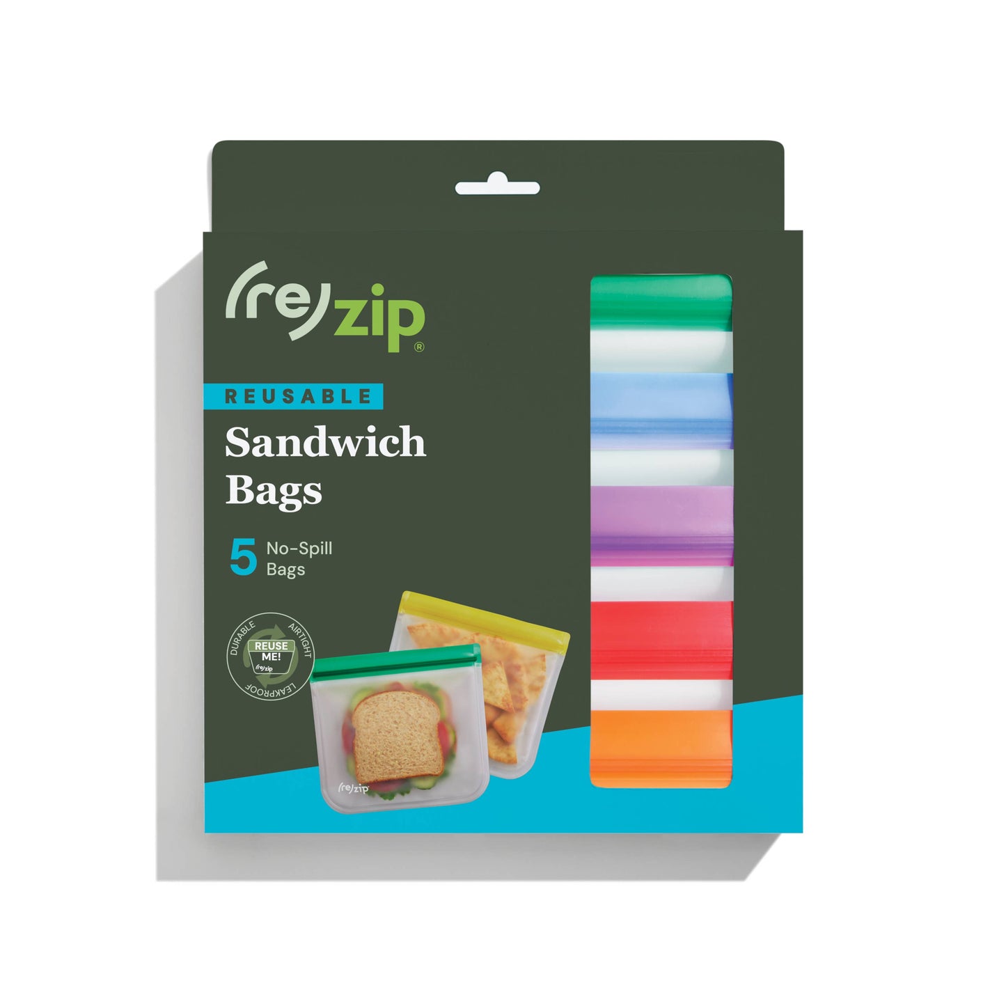 Reusable Flat Sandwich Bags - 5 Pack