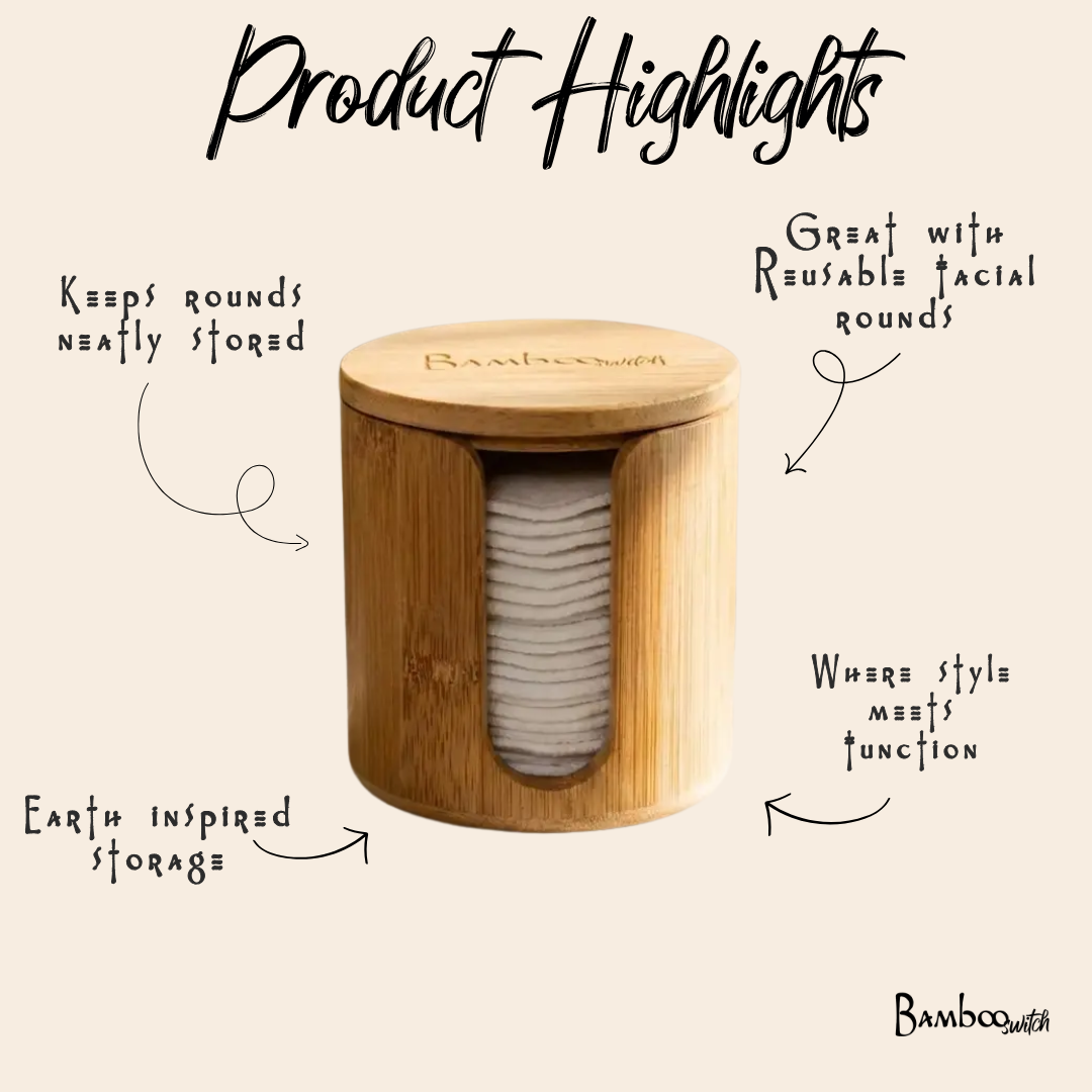 Bamboo Facial Rounds Holder | Earth Day Bestseller