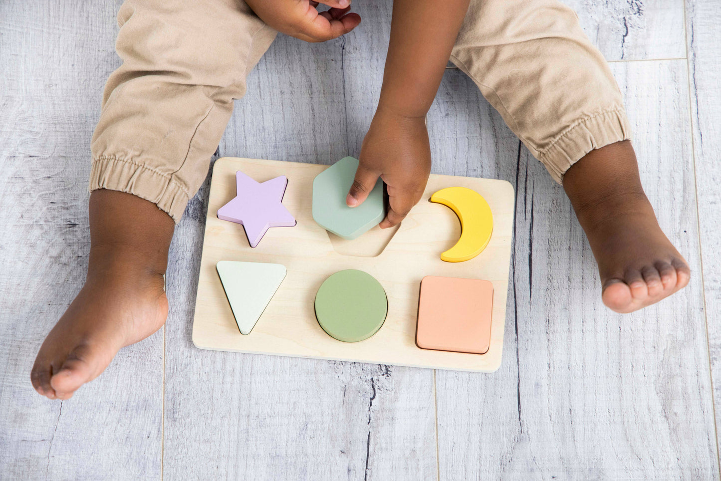 Pearhead - Wooden Shapes Puzzle, Developmental Learning Toy