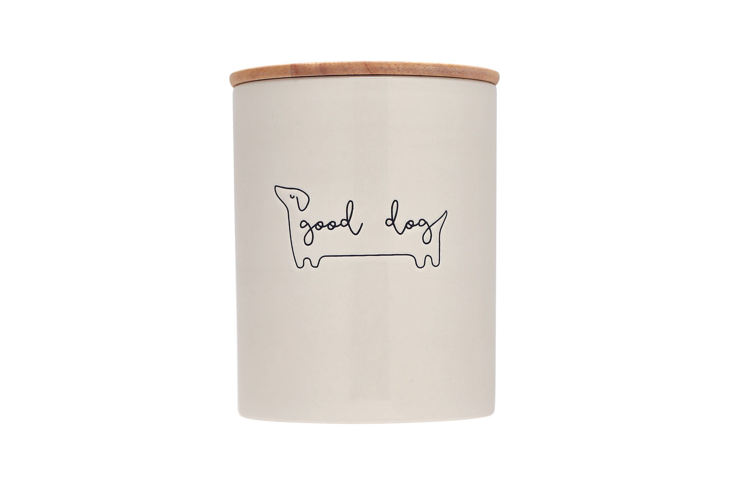 Pearhead - Good Dog Ceramic Treat Jar with Wooden Lid