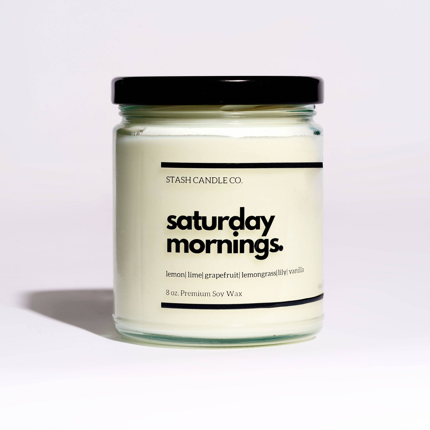 Stash Candle Co. - Saturday Mornings Candle, 8oz Lemon Lime Grapefruit Vanilla