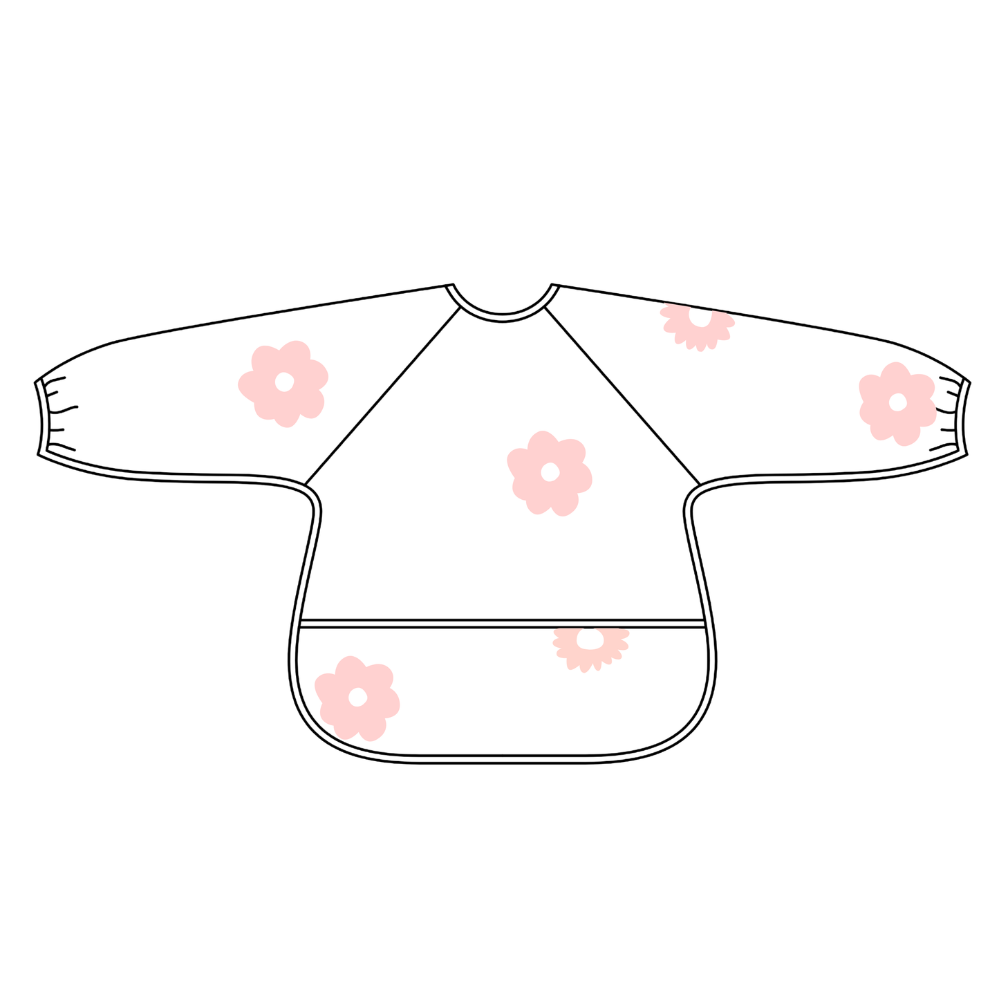 Ali+Oli - Smock Bib for Baby & Toddler Long Sleeve (Pink Flowers)