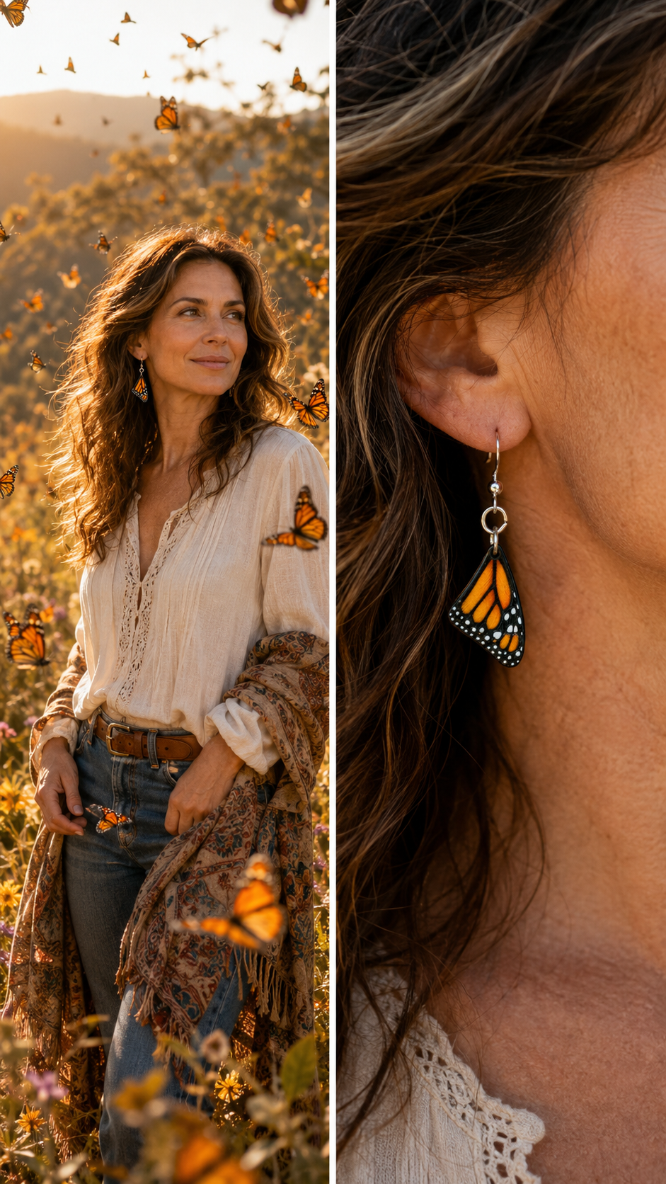 Green Tree Jewelry - Monarch Butterfly Sleeping Wing #1916