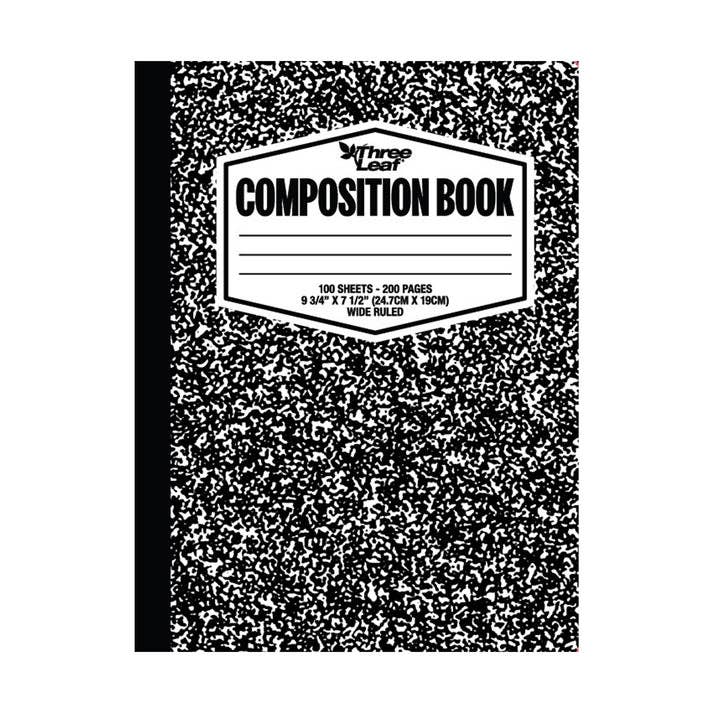 Three Leaf 100 Ct, Composition Notebook,WR (Pack of 48)