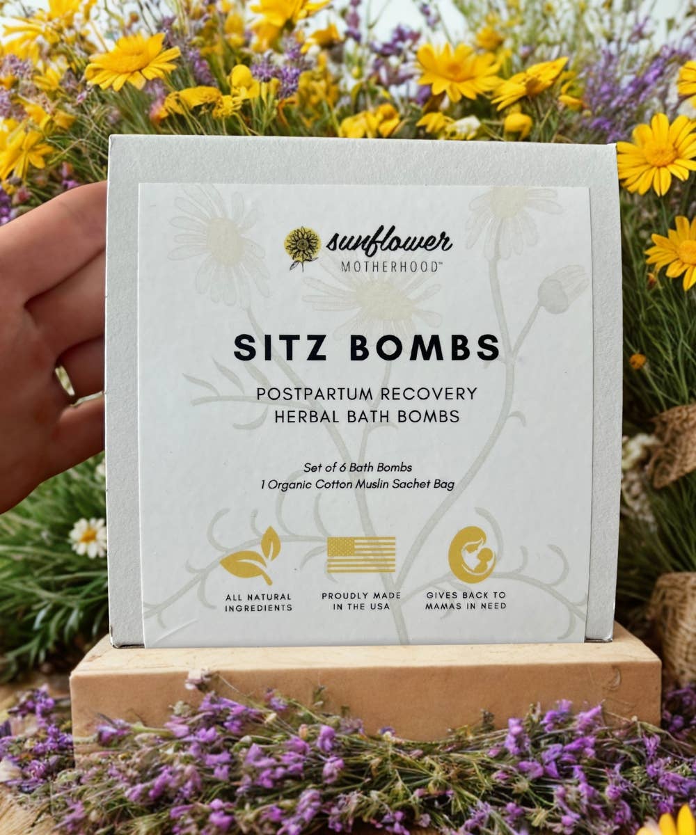 Sunflower Motherhood - Sitz Bombs | Postpartum Recovery Herbal Bath Bombs for Moms