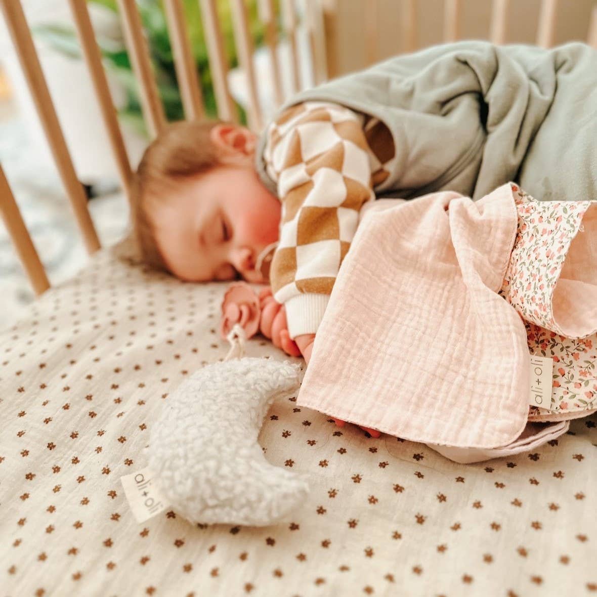 Ali+Oli - Pacifier Blanket Holder (Pink/Flowers)