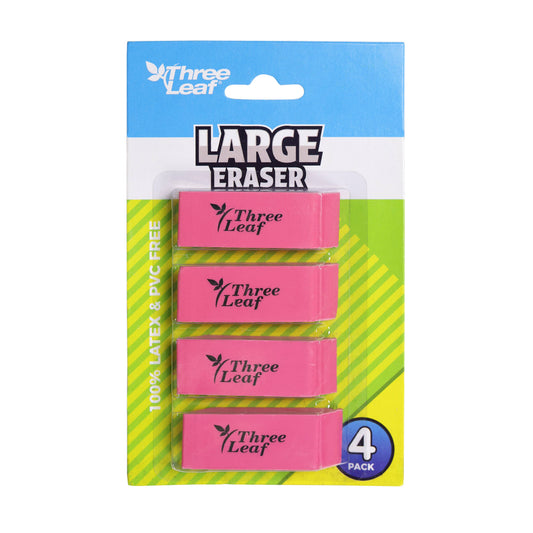 Pink Bevel Eraser - 4 Pack