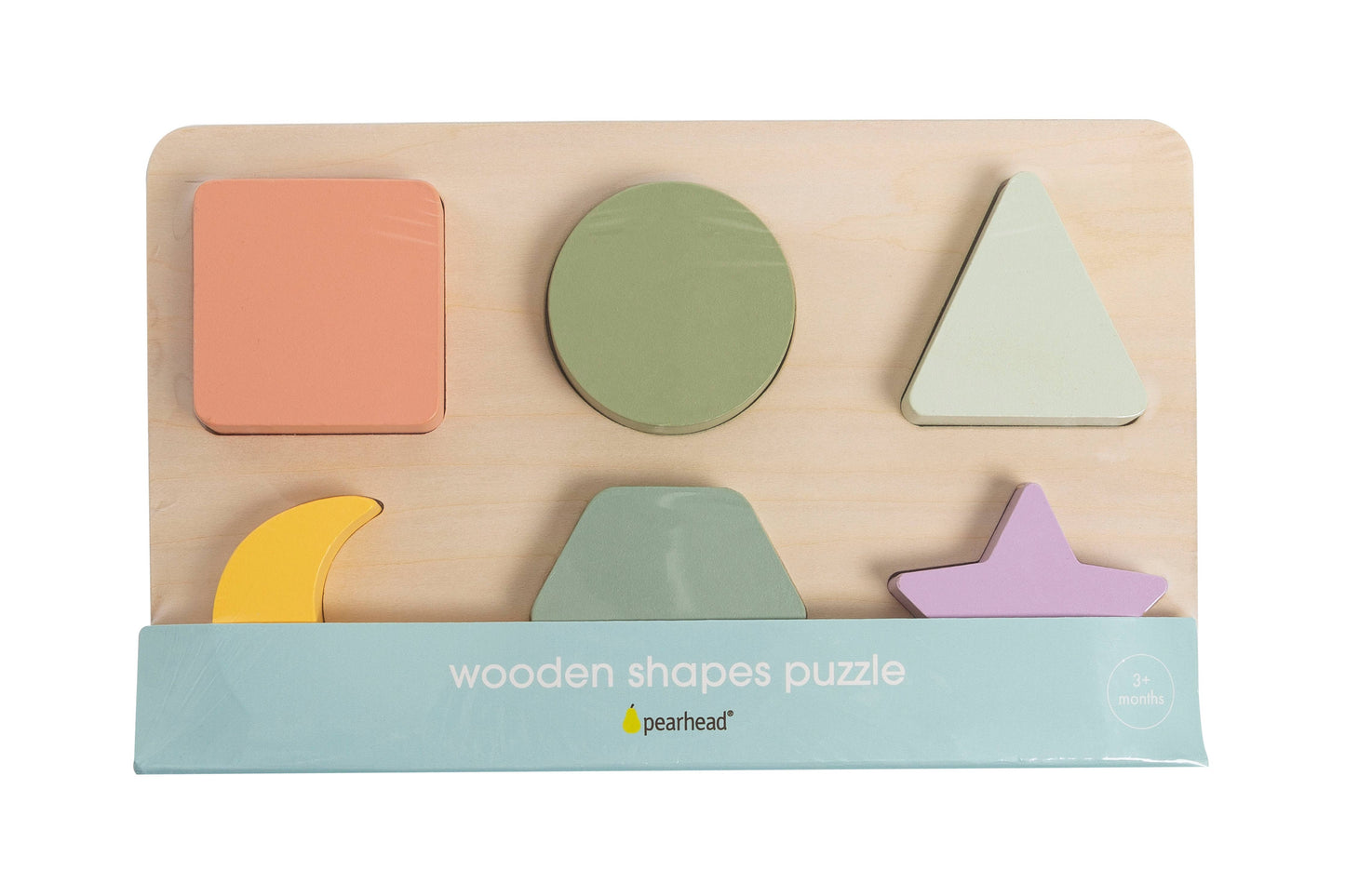 Pearhead - Wooden Shapes Puzzle, Developmental Learning Toy