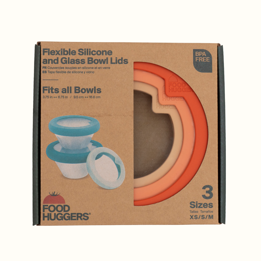 Food Huggers - Glass Bowl Lids with Silicone Seal (Set/3) – Terra Cotta