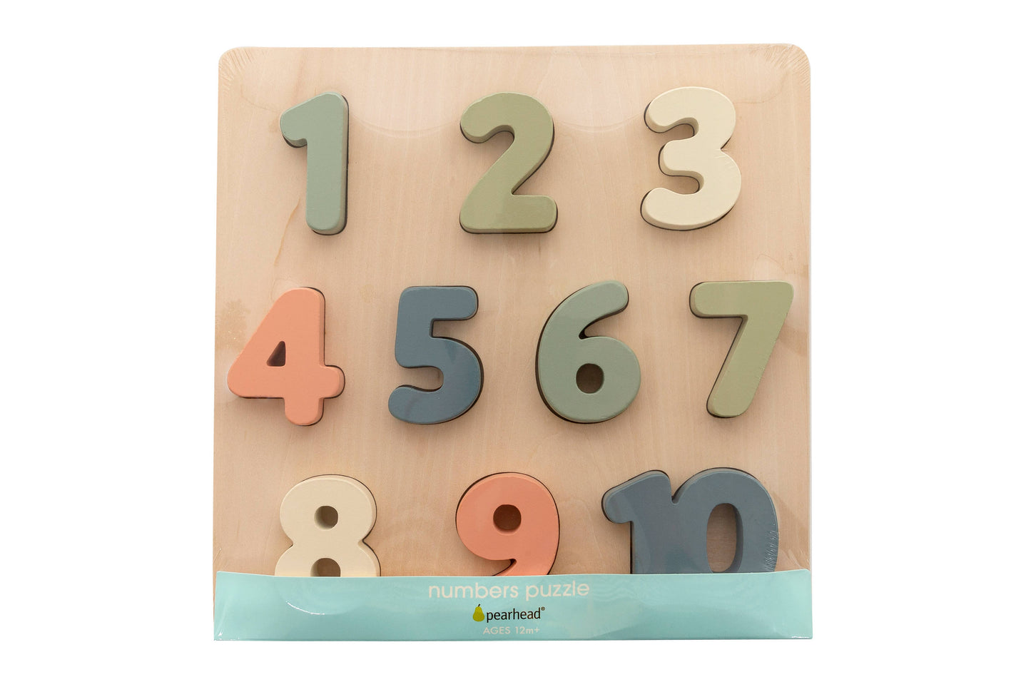 Pearhead - Wooden Numbers Puzzle, Montessori Learning Toy