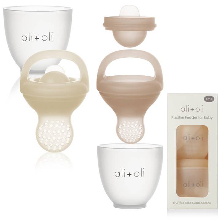 Ali+Oli - Silicone Food & Fruit Feeder (2 sizes) Oat & Coco
