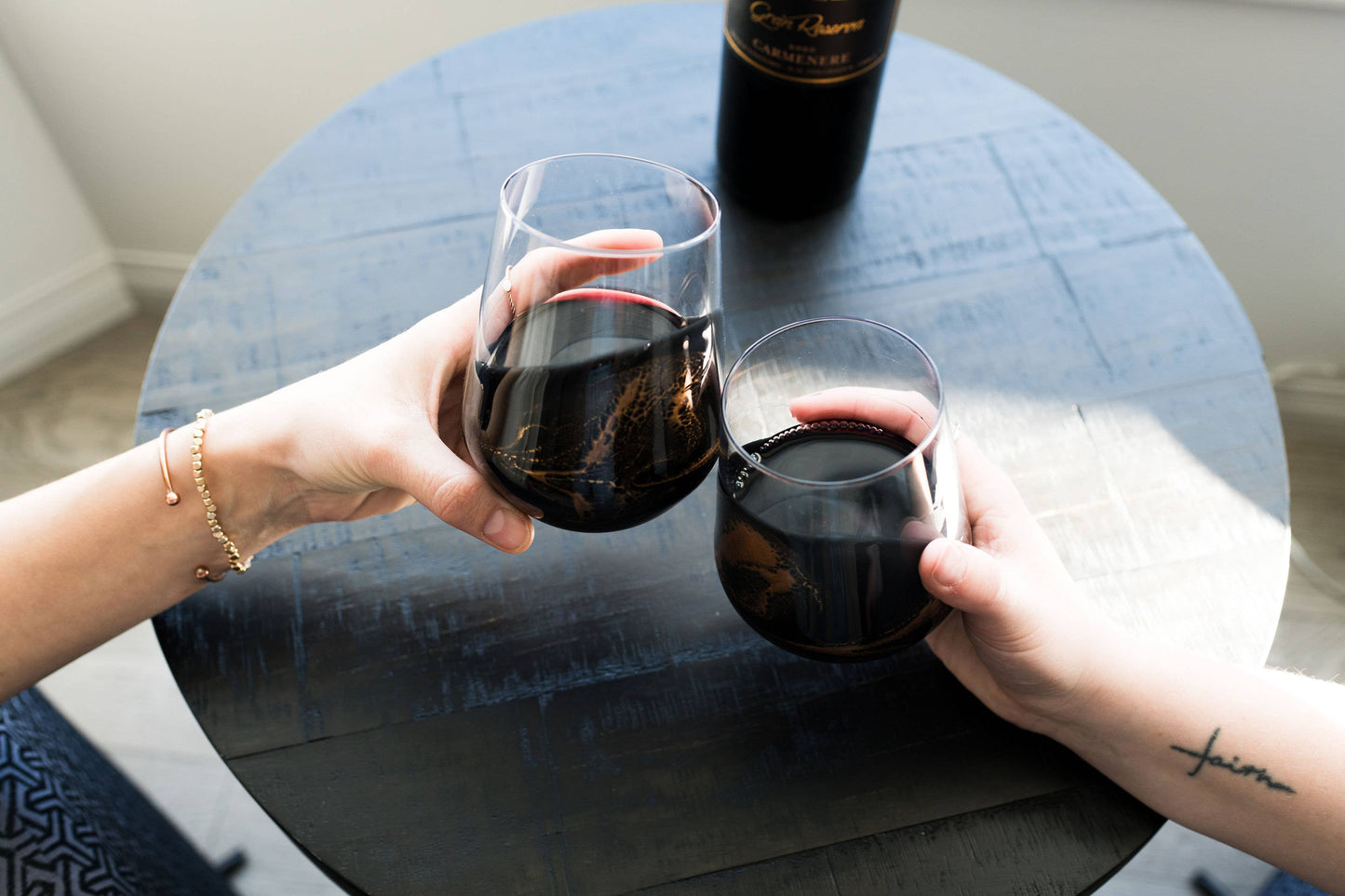 Resin Accented Wine Glasses- Price is per glass -NO TARIFFS!