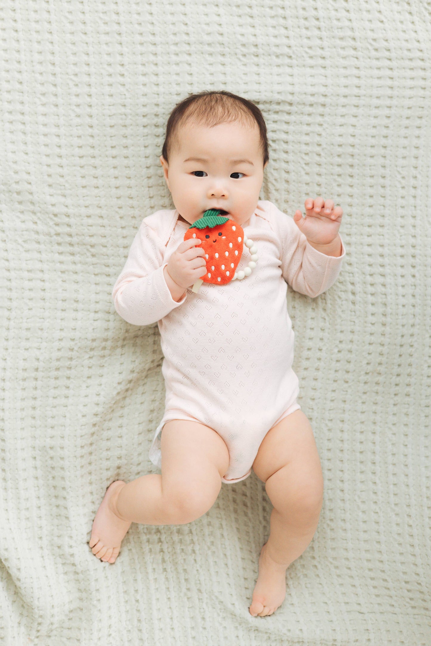 Pearhead - Strawberry Crinkle Baby Teether Toy
