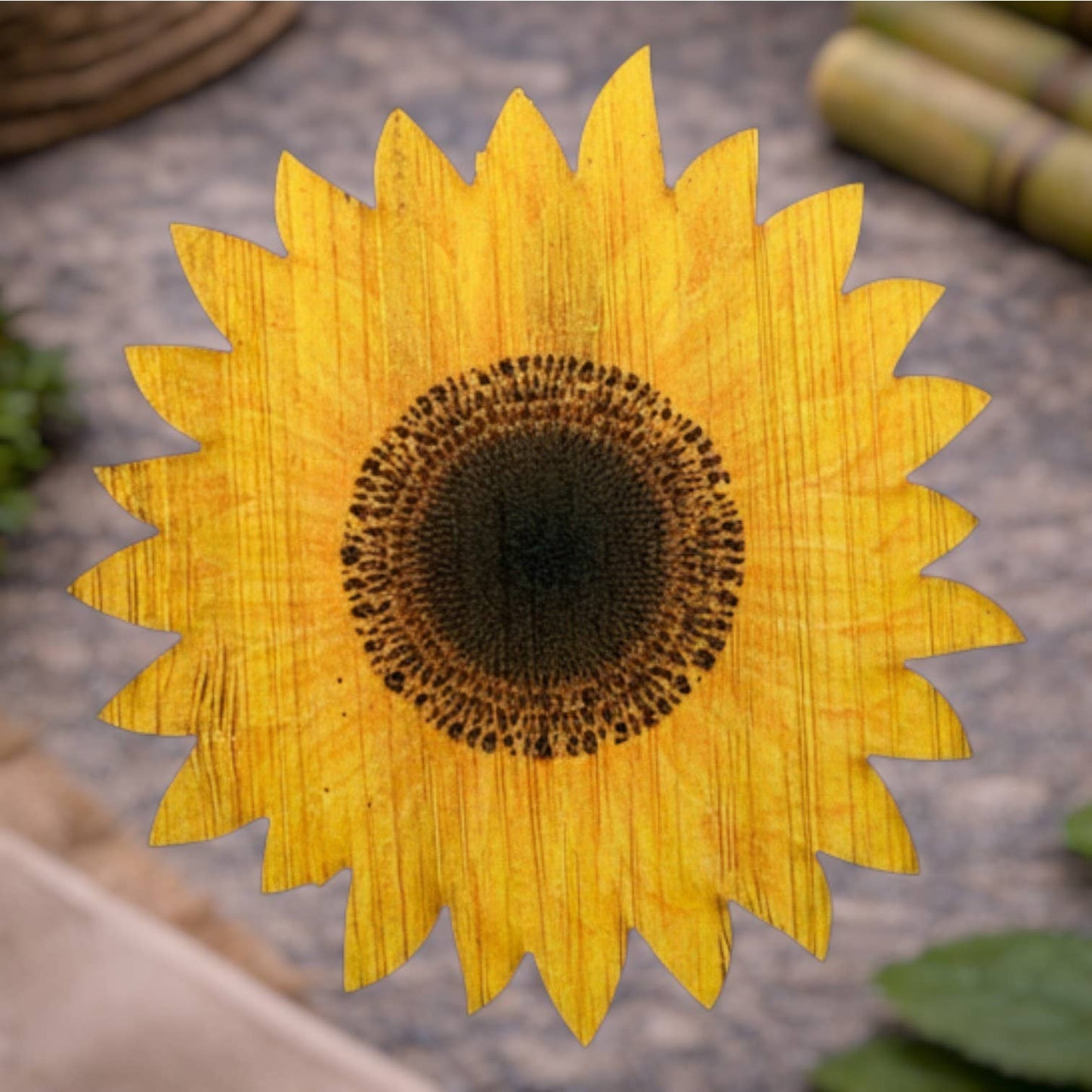 Bamboo Wood Stickers - Sunflower Eco-Friendly Bamboo Sticker