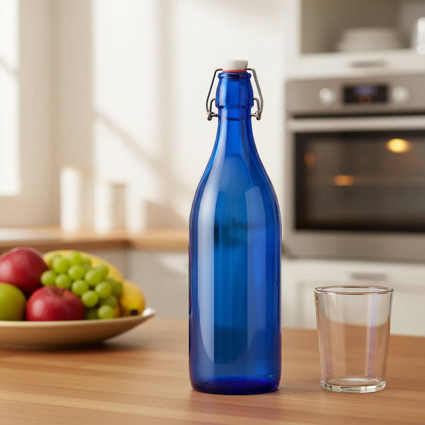 Fox Run Brands - Fox Run Blue Flip Top Glass Bottle, 1 Liter