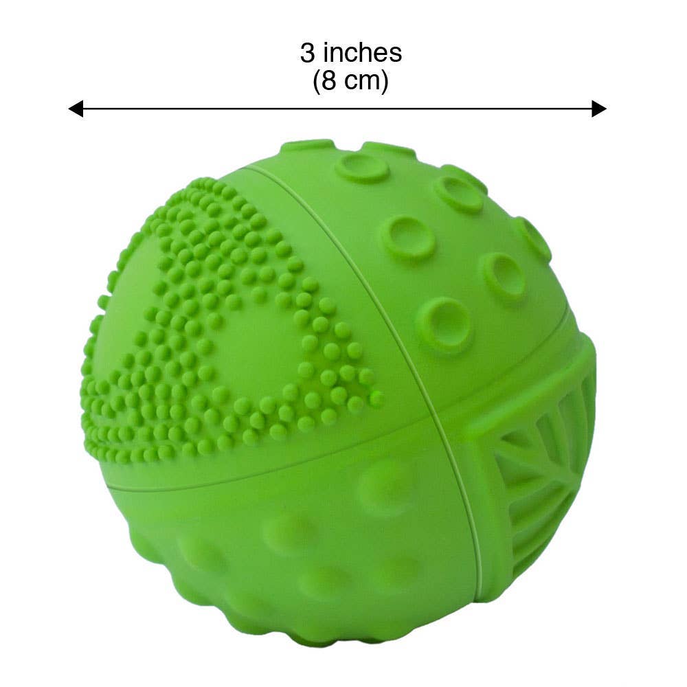 CaaOcho Natural Rubber Toys - Natural Rubber 3" Sensory Ball Meadow, Eco-Friendly