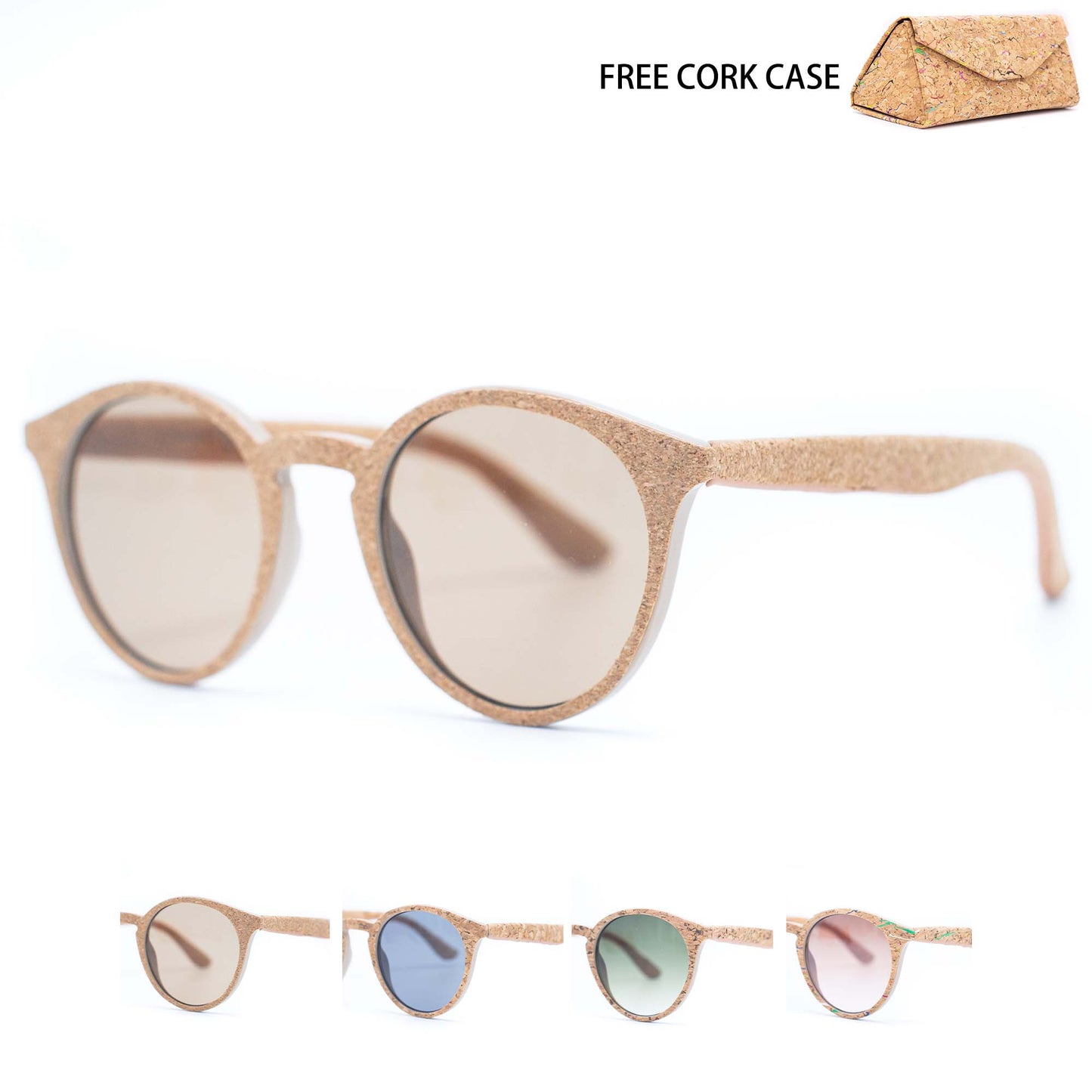 Cork UV protection women eyewear sunglasses(Including case)
