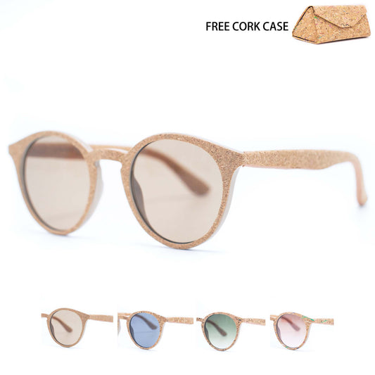 Cork UV protection women eyewear sunglasses(Including case)