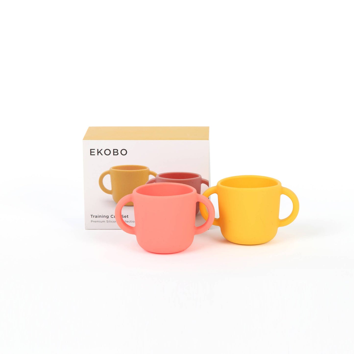 Silicone Training Cup Set - Coral / Mimosa