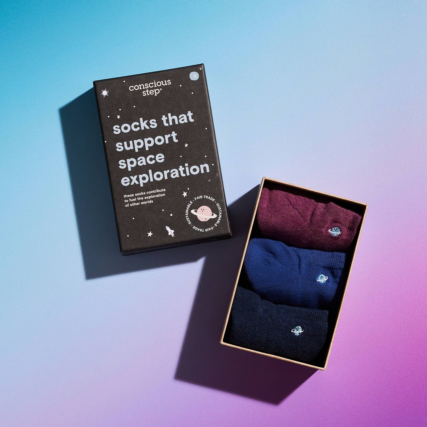 Conscious Step - Ankle Socks that Support Space Exploration | Boxed Set