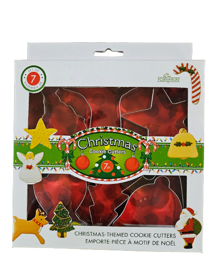 Fox Run Brands - Fox Run Christmas Cookie Cutters, Set of 7, 1" x4.25" x3.5"