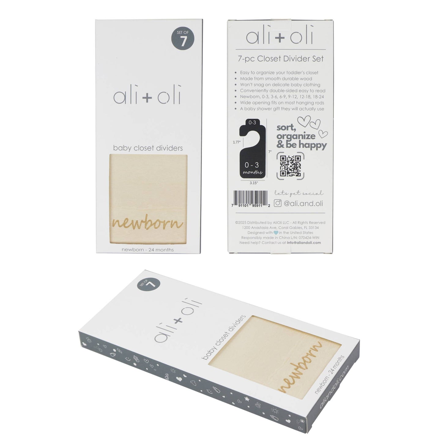Ali+Oli - Baby Closet Size Dividers & Organizer – Newborn - 24 Months